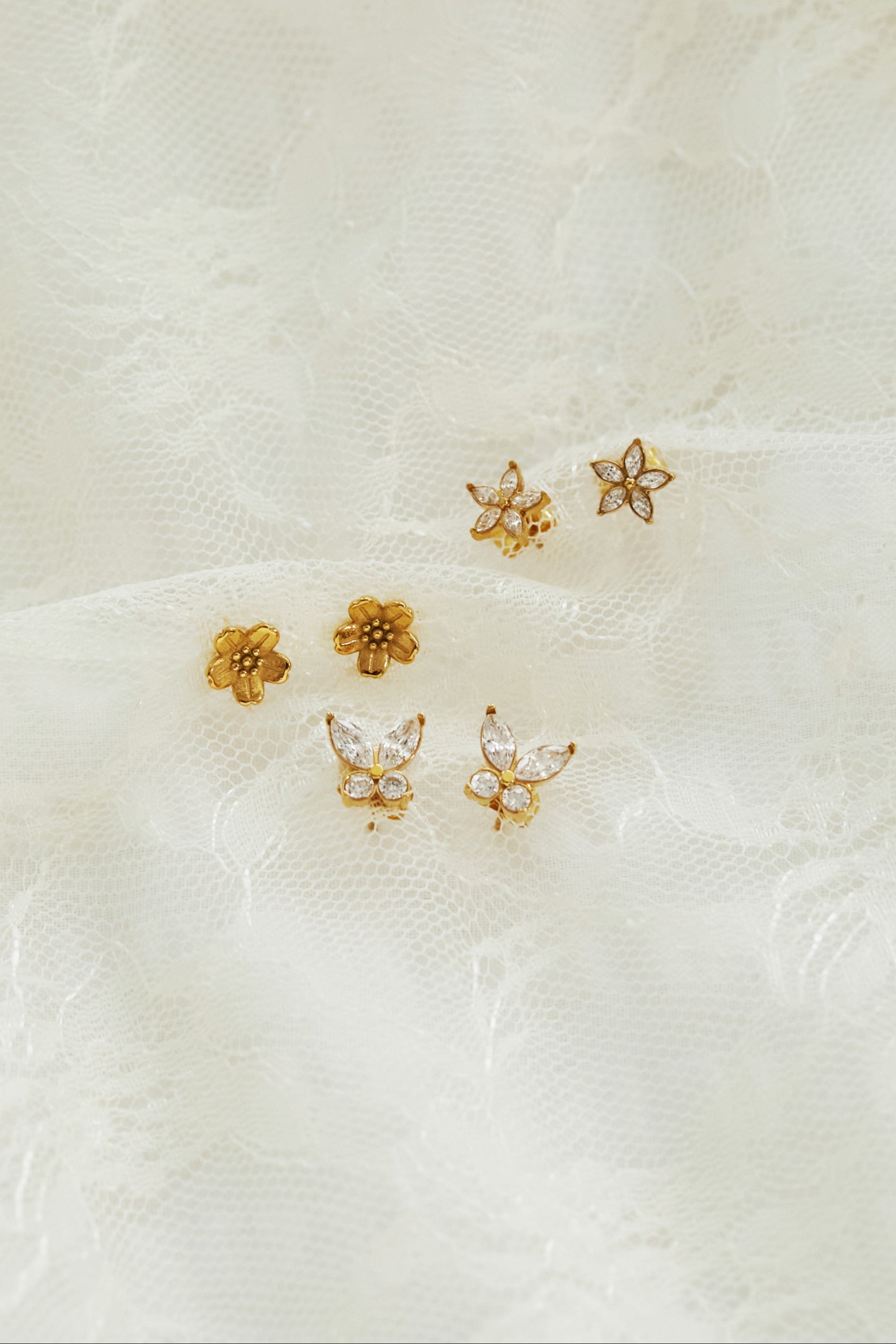 ジルコニアバタフライピアス