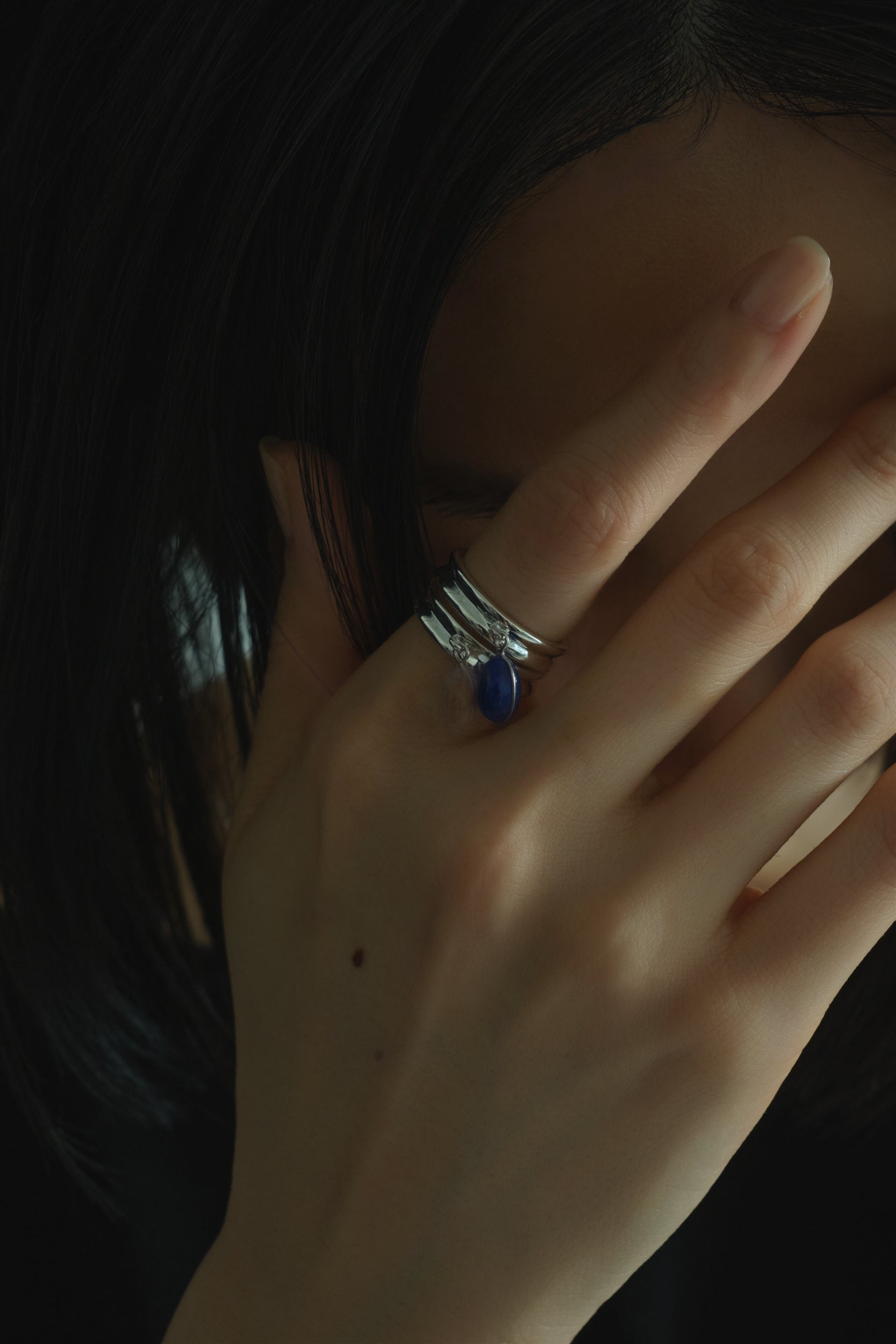 Gem charm ring｜GOLD×Lapis Lazuli