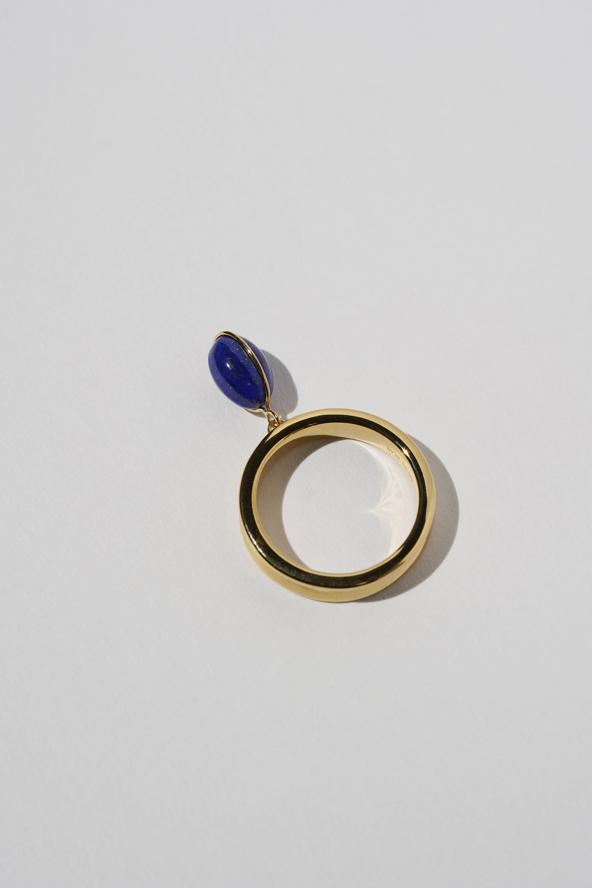 Gem charm ring｜GOLD×Lapis Lazuli