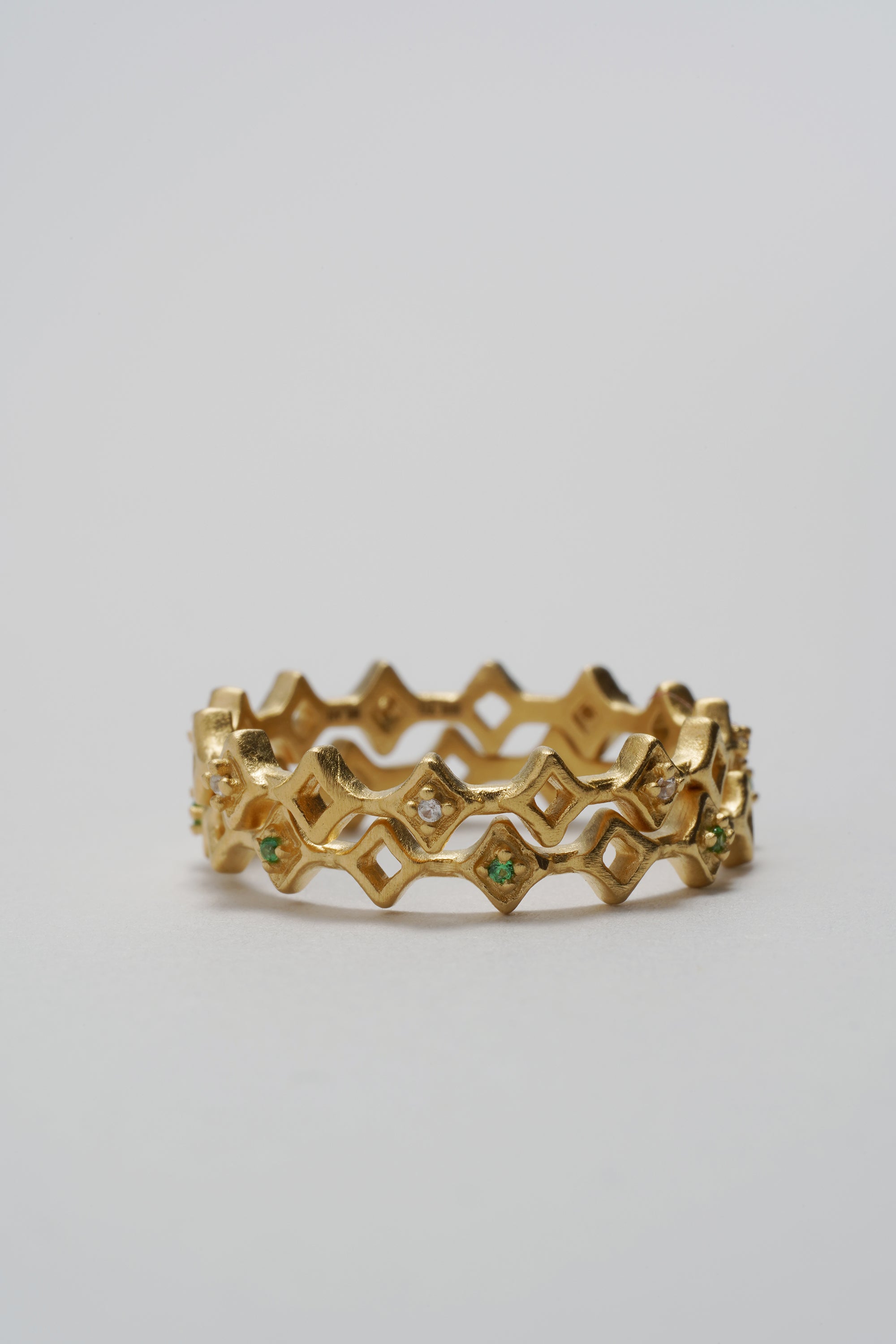 Lozenge ring ｜GOLD×Crystal