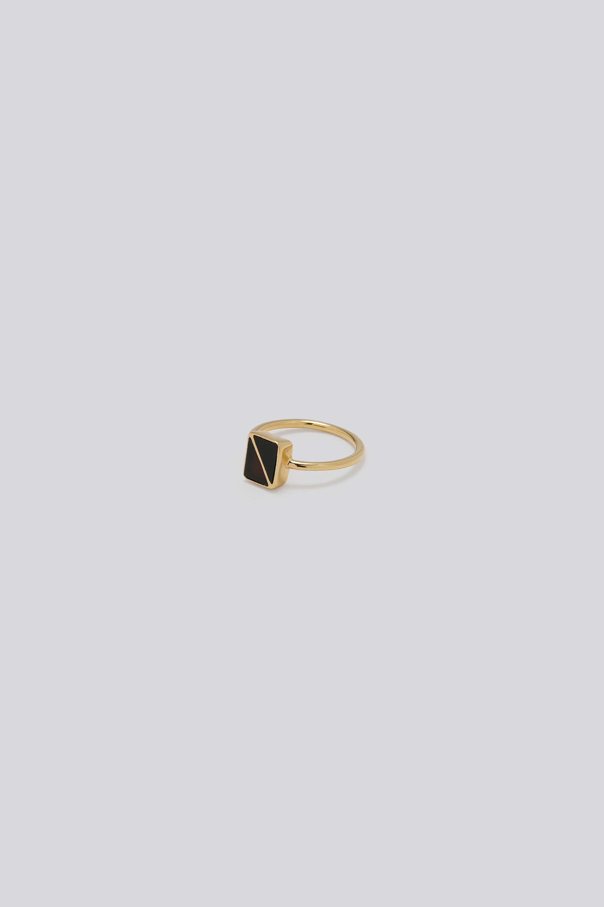 Cross line ring Large｜GOLD×Onyx