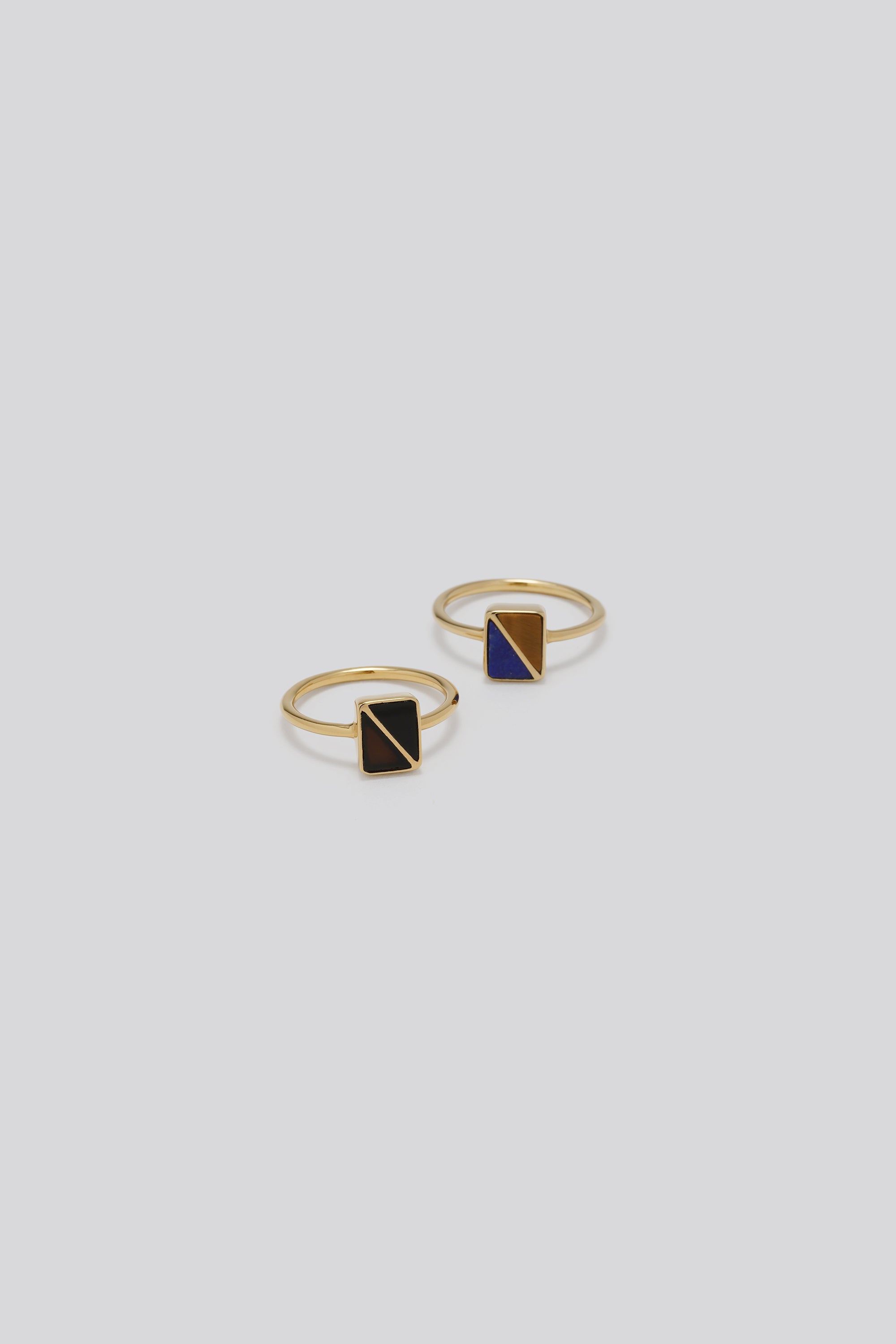 Cross line ring Large｜GOLD×Onyx