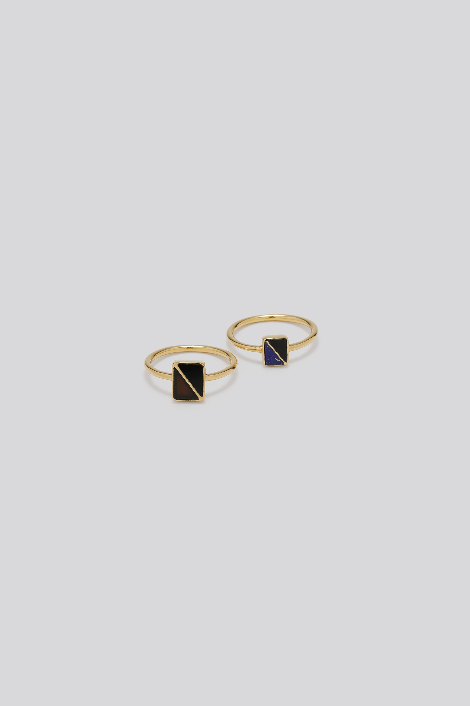 Cross line ring Small｜GOLD×Onyx×Lapis Lazuli