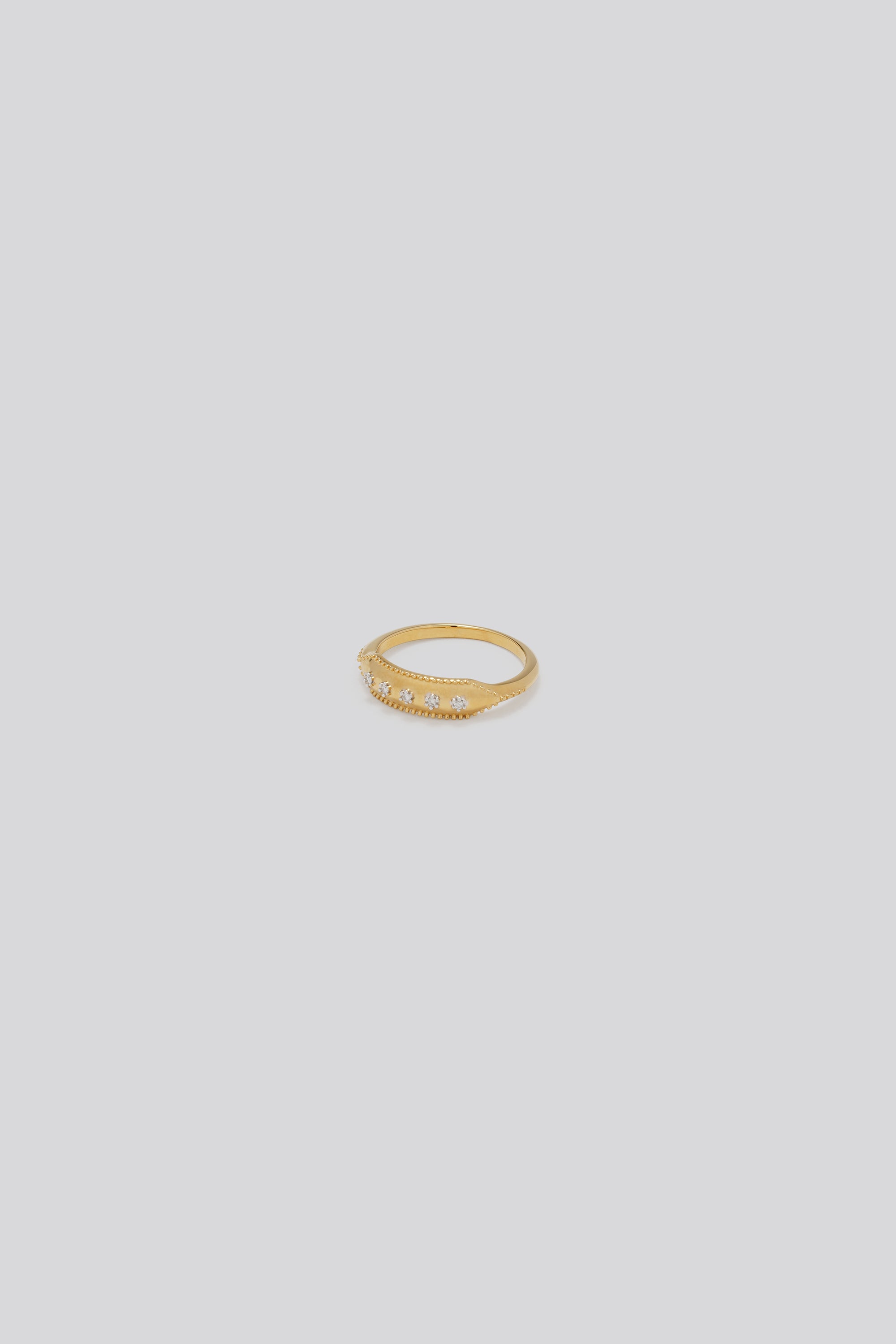 Milgrain Signet ring｜GOLD×Diamond