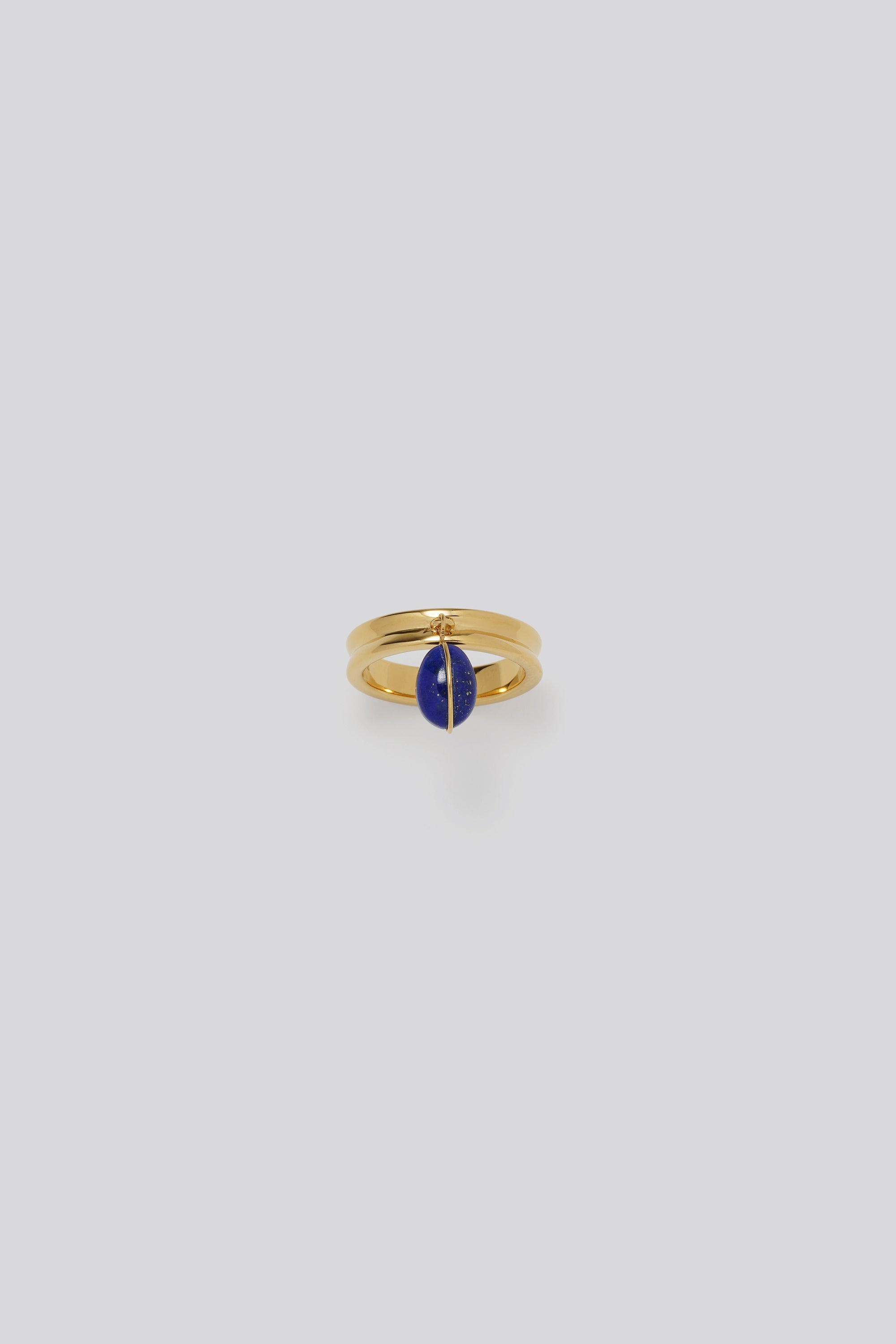 Gem charm ring｜GOLD×Lapis Lazuli