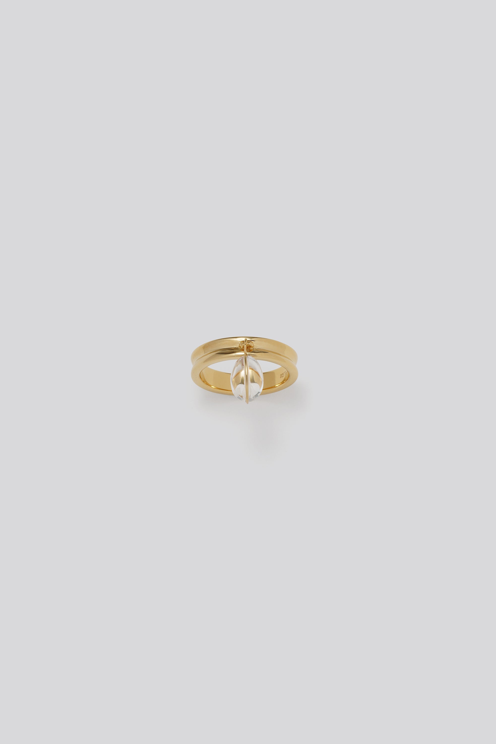 Gem charm ring｜GOLD×Crystal