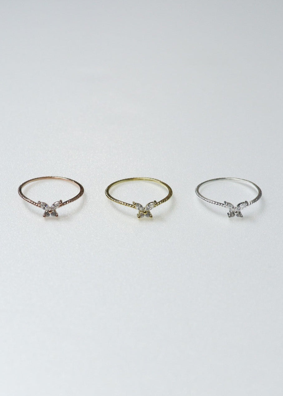 Zirconia Butterfly Ring［PG/GD/SV］