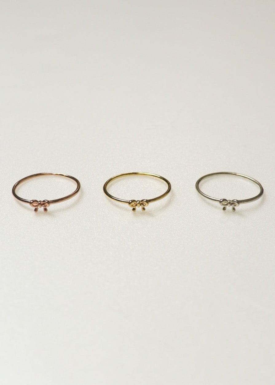Mini Ribbon Ring［PG/GD/SV］