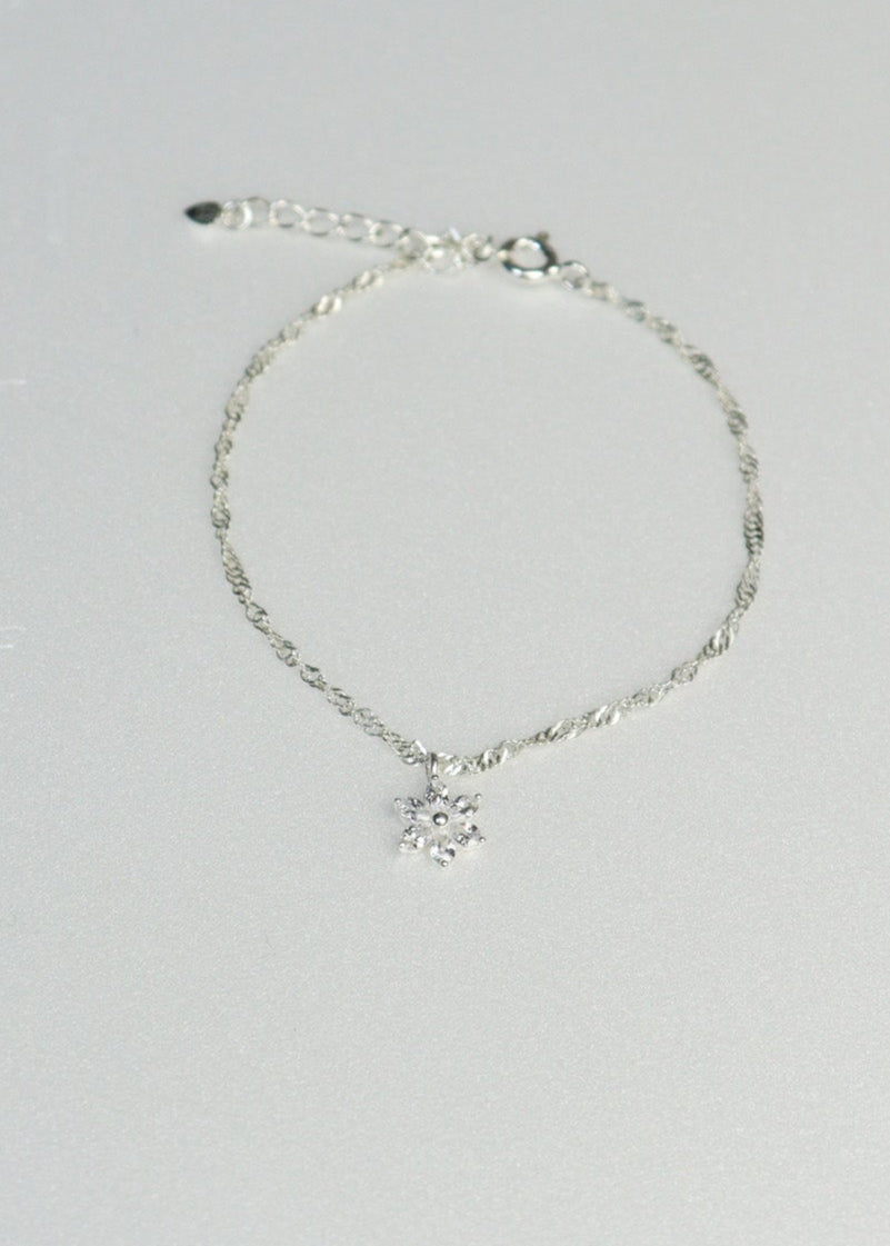 Zirconia Flower Bracelet［SV］