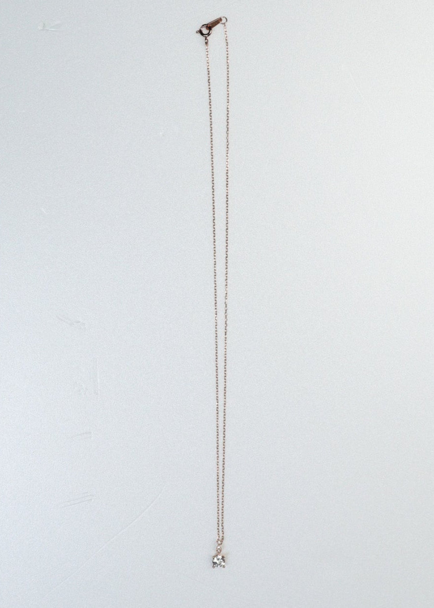Double Zirconia Necklace［PG/GD/SV］