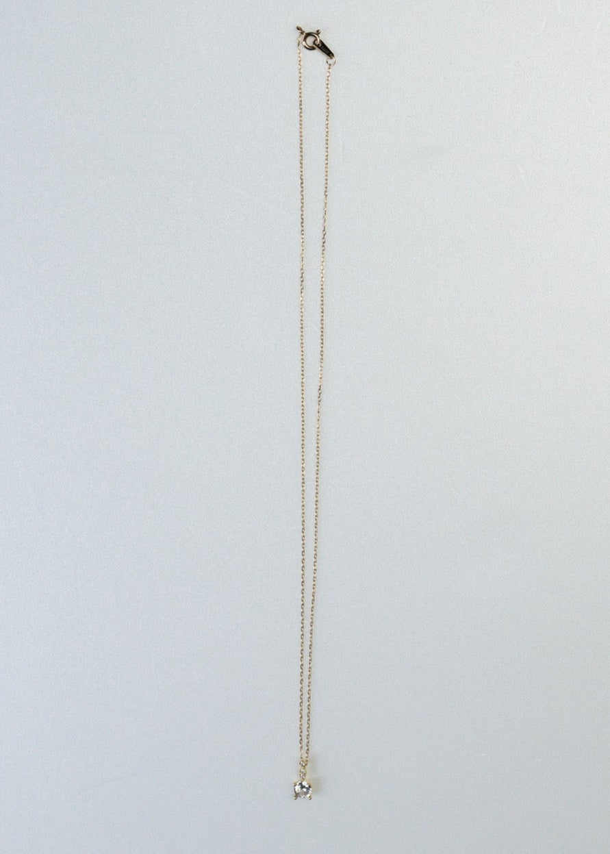 Double Zirconia Necklace［PG/GD/SV］