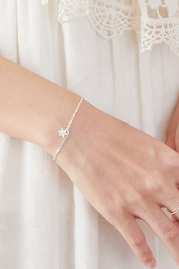 Zirconia Flower Bracelet［SV］