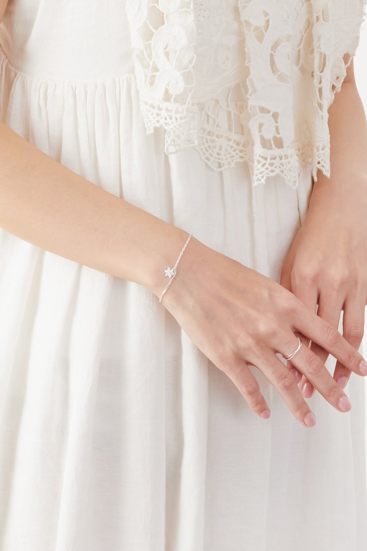 Zirconia Flower Bracelet［SV］