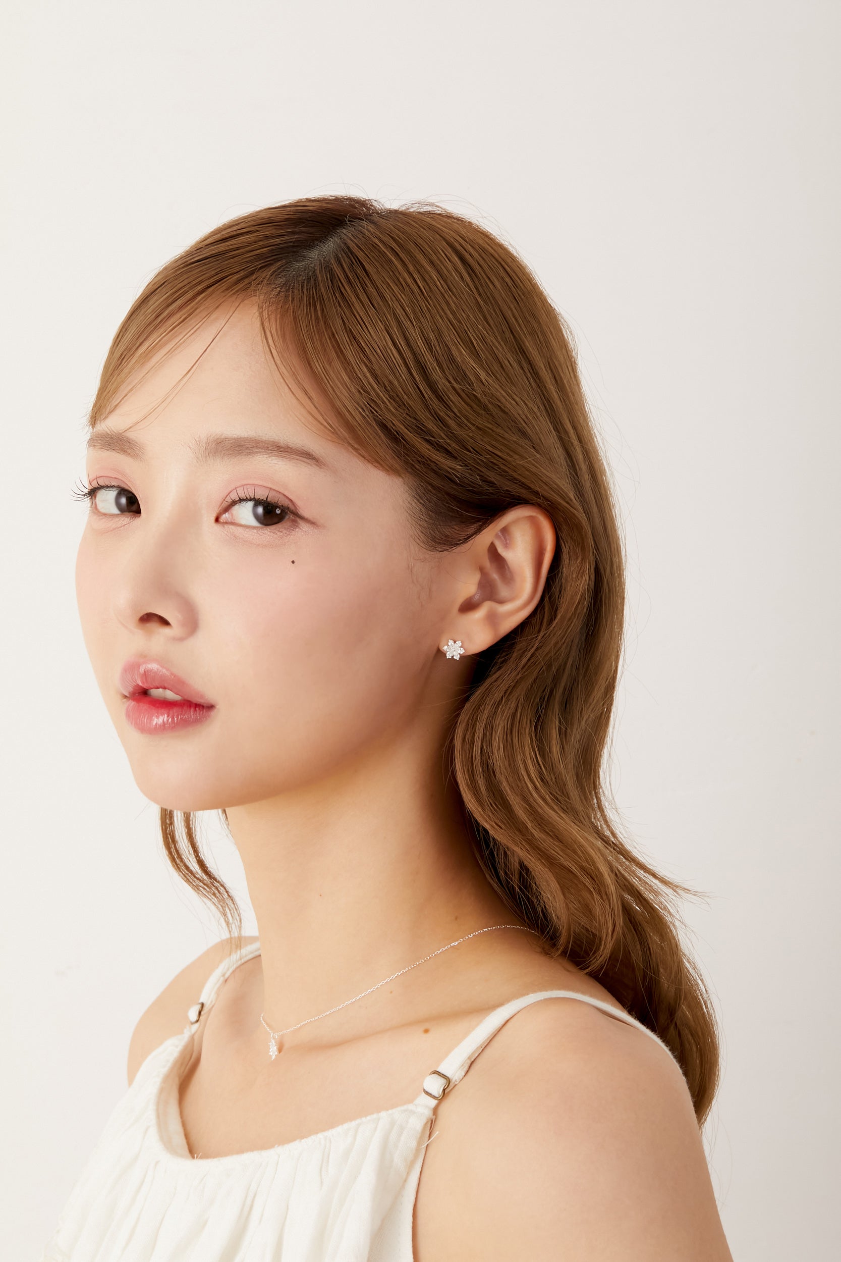 Zirconia Flower Pierce［PG/GD/SV］