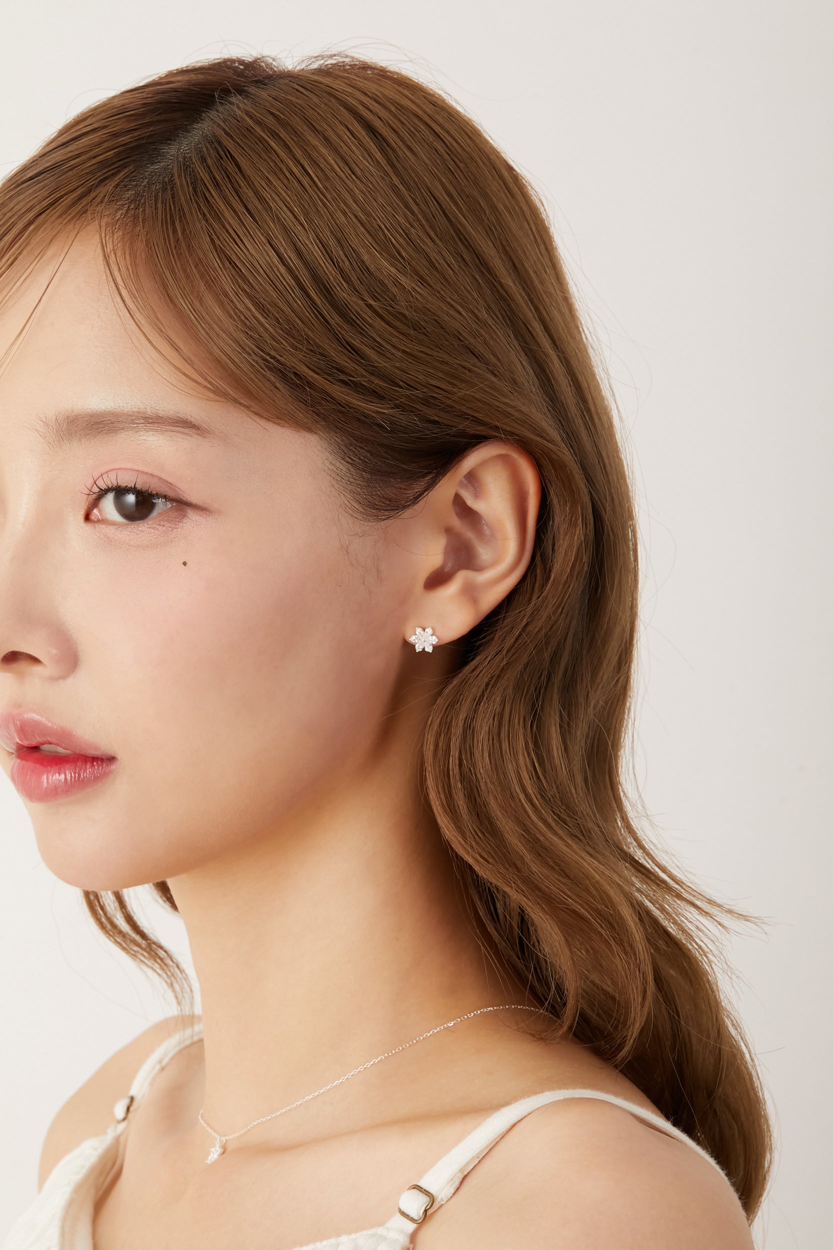 Zirconia Flower Pierce［PG/GD/SV］