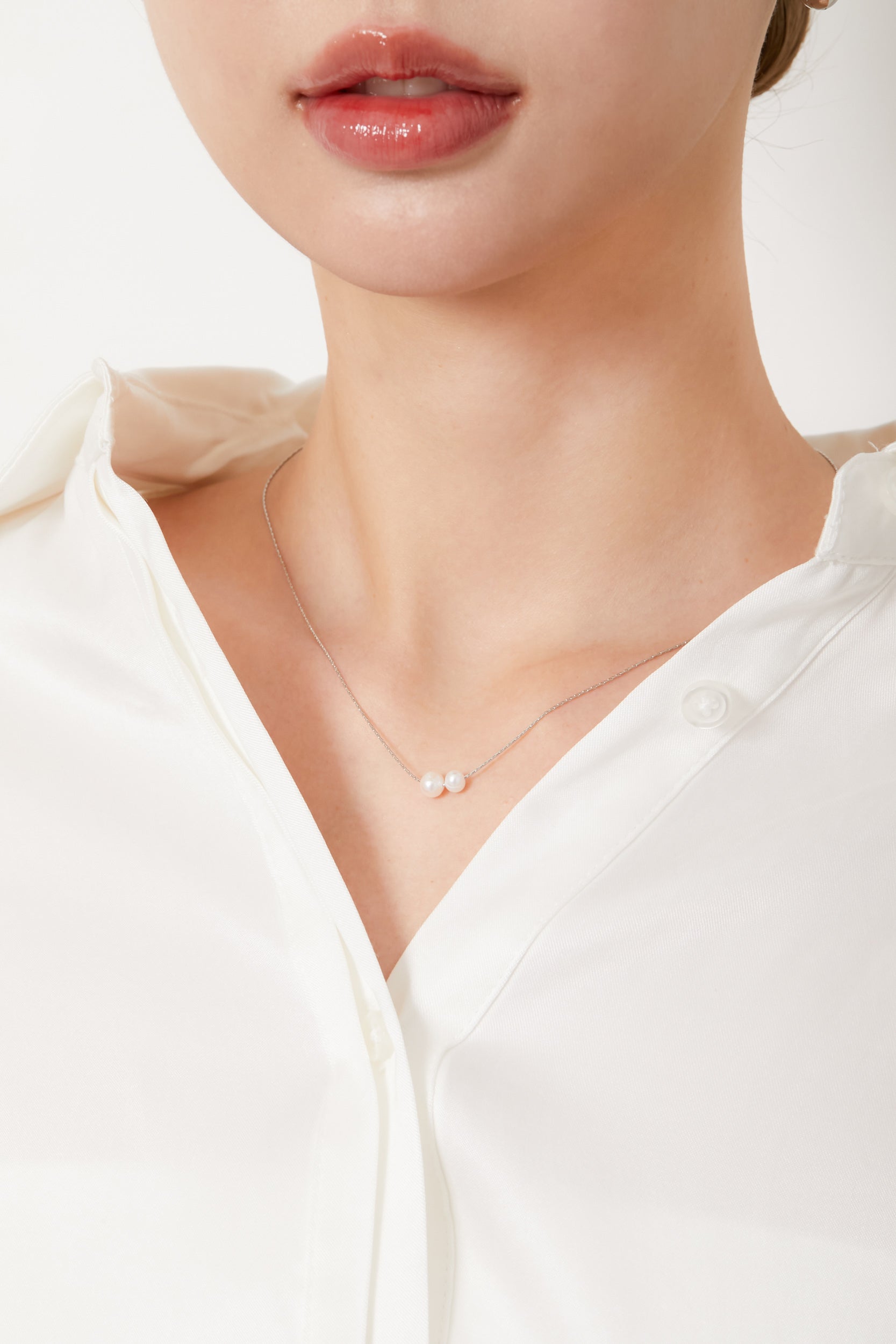 Double Pearl Necklace［GD/SV］